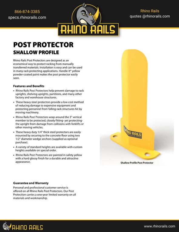 Shallow Profile Post Protector - Product Info Sheet - Photo